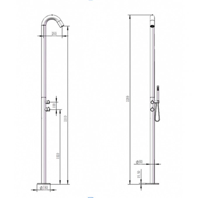 #C-SPA-100MB Stubni tuš COPEN SPA RIO sa tuš setom hrom mat crni 2