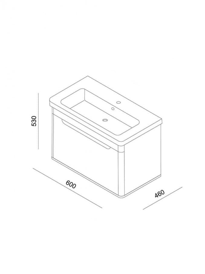 #WNG0600W.BS Ormarić LINEART WING 600 white sa lavaboom 3