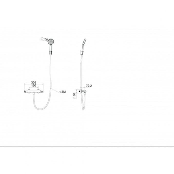 #C-01-502MB Termostatska baterija za tuš COPEN CoolTouch sa tuš setom mat crna 2