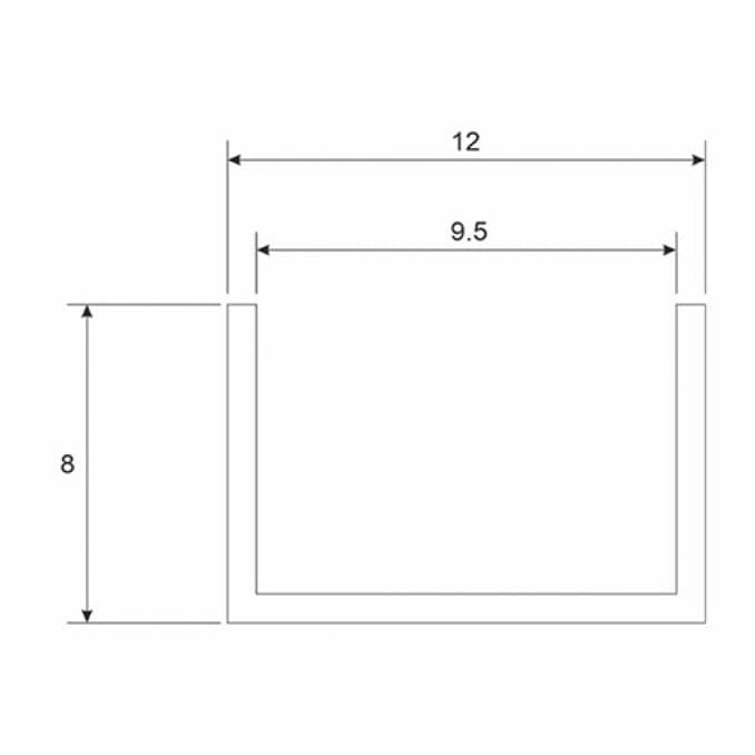 #RDC265 Podna lajsna za walk in mat crna 2