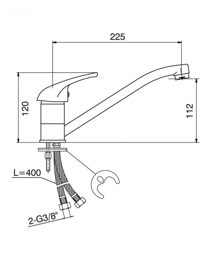 #3114 Baterija za sudoperu MINOTTI EKONOMIK sa 2 cijevi 3