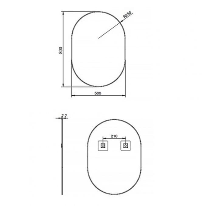 #H-010RBG Ogledalo MINOTTI 500x800 sa alu ramom 7.7mm brušeno zlato 2