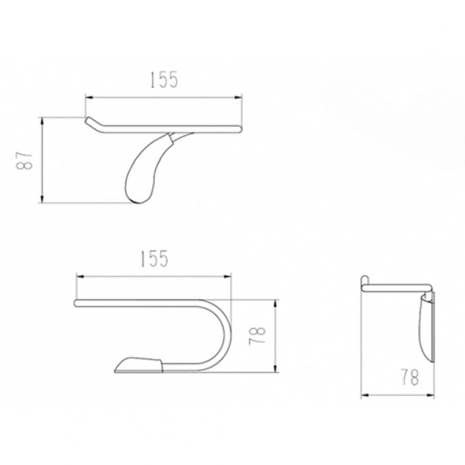 #C-03-501 Držač bade mantila COPEN DROP hrom 2