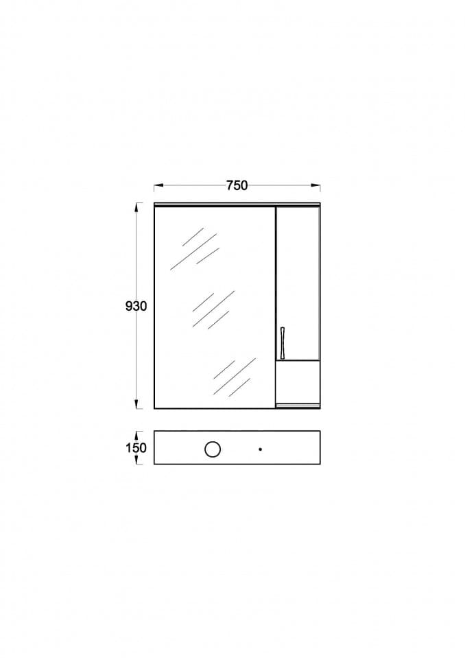 #0521 UNI Toaletno ogledalo ART 75 sa soft close šarkama 2