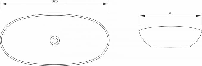 #7030BM Lavabo nadgradni MINOTTI 625x370x155 mat bijeli 3