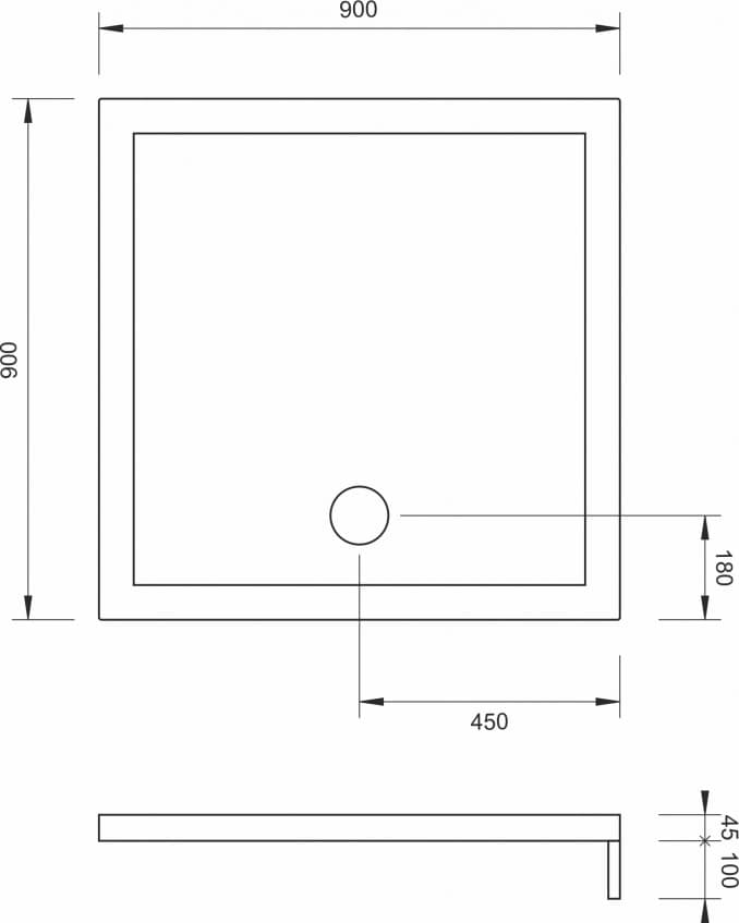 #C-09-K9090 Tuš kadica COPEN 900x900 sa demontažnom maskom 2