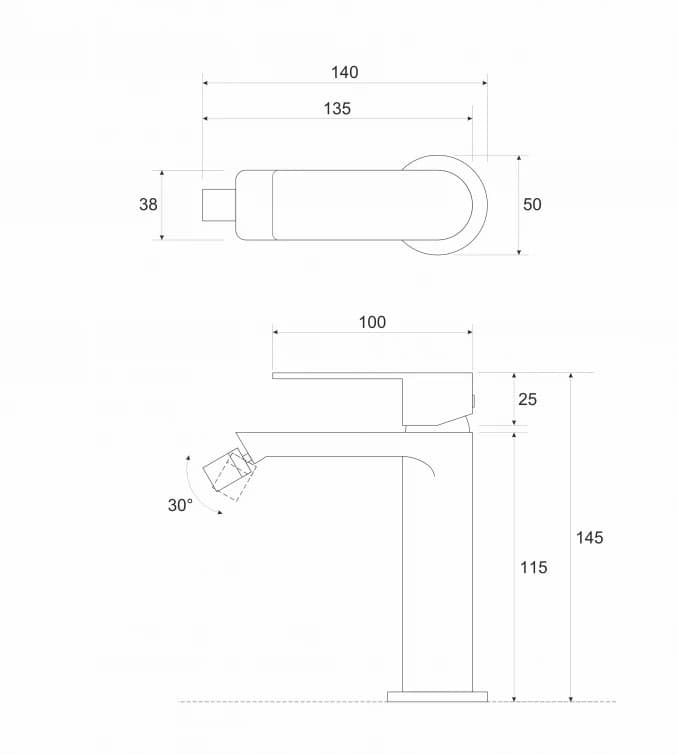#C-01-104MB Baterija za bide COPEN NOOK mat crna 2