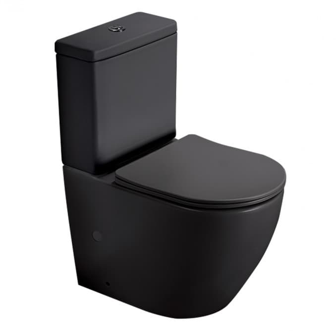 #MBL200MB Monoblok PERLA rimless mat crni sa duroplast soft close wc daskom vario
