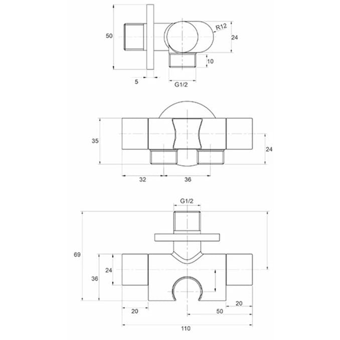 #C-01-800CR Ventil COPEN 1/2x1/2 sa držačem tuša i tuš setom hrom 3