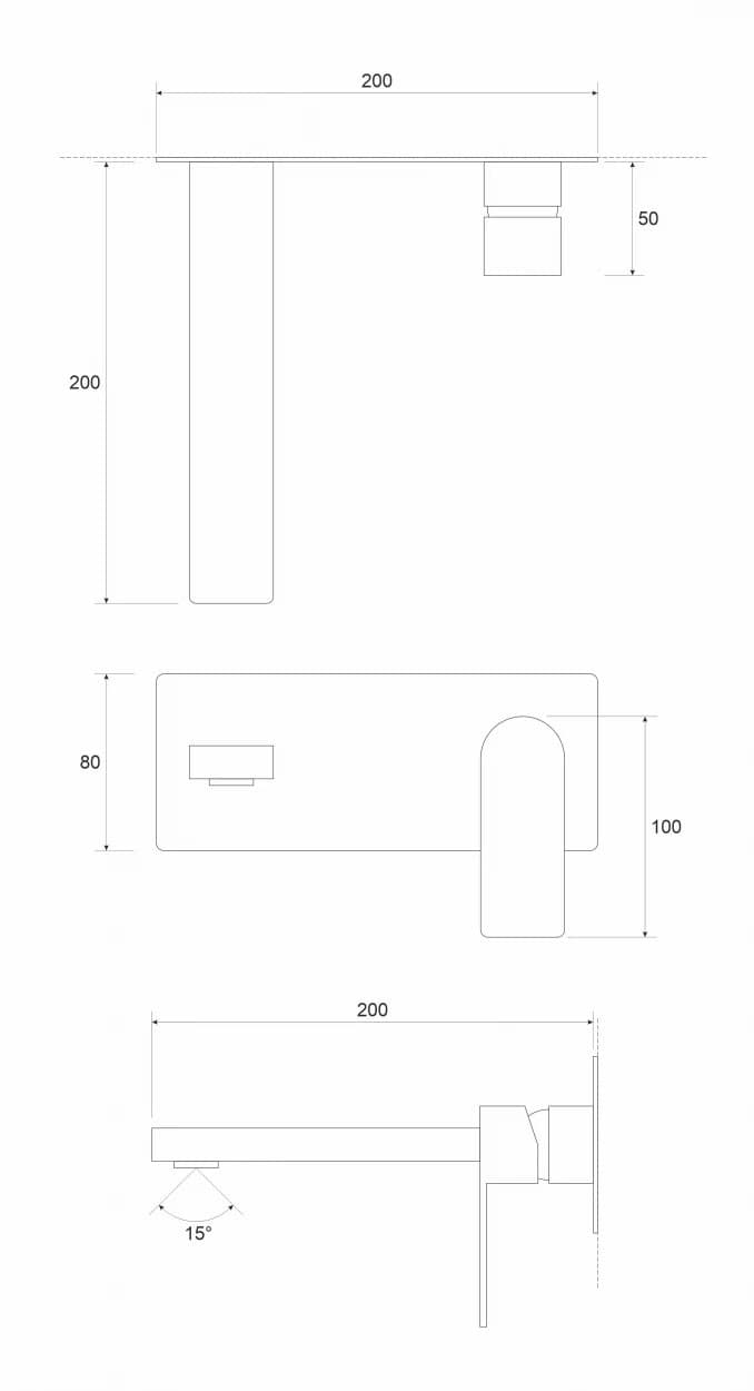 #C-01-108MB Ugradna baterija za lavabo COPEN NOOK mat crna 2