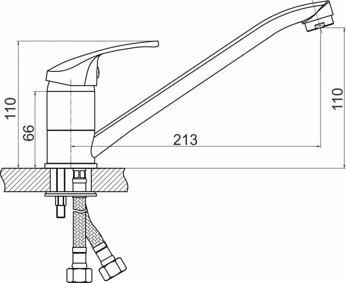 #4414 Baterija za sudoperu MINOTTI PICOLO sa 2 cevi 2