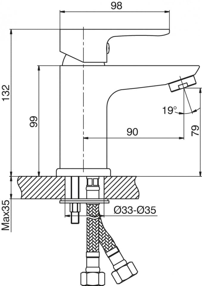 #5512 Baterija za lavabo MINOTTI VIVA 2