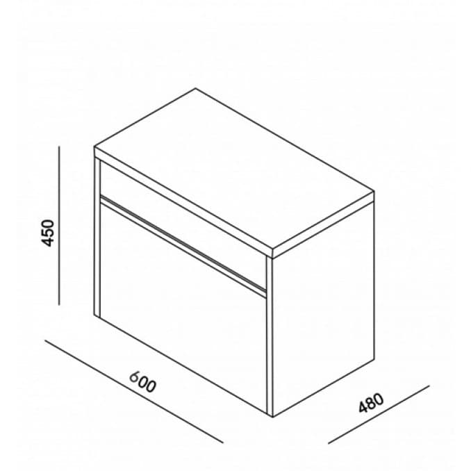 #NTT0600OW.BS Ormarić LINEART NOTTE 600 oak white bez lavaboa 2