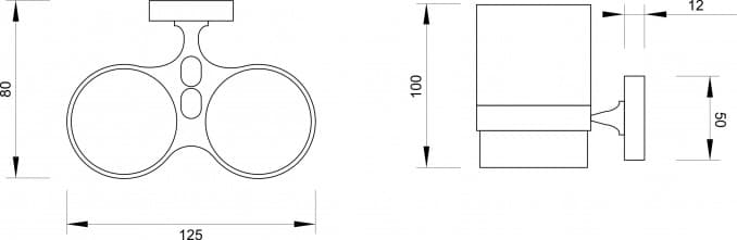 #50752 Držač čaše MINOTTI dupli staklo 2