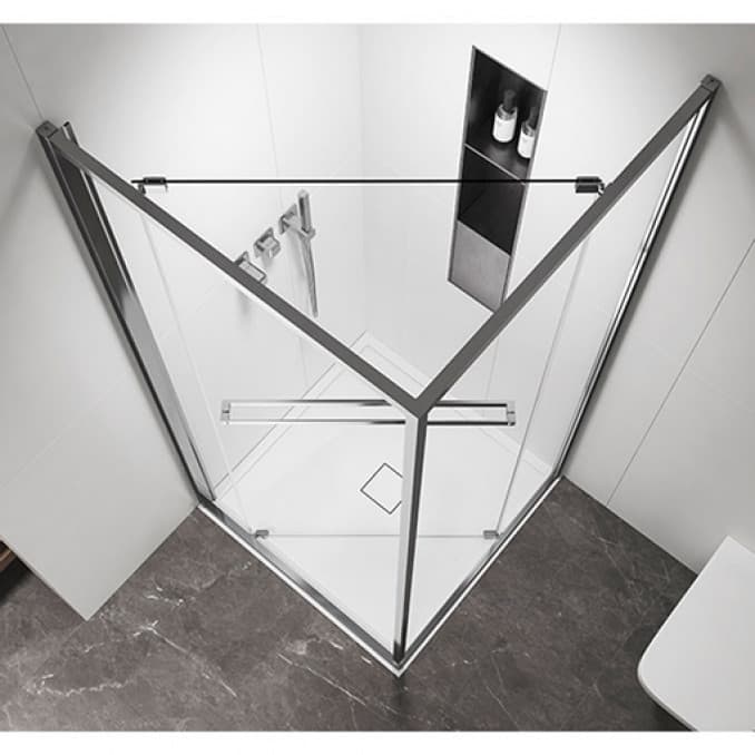 #C-02-B43K8001V Tuš kabina COPEN ATLAS PRO 1V 800x800x2000 mat crna. staklo 6mm providno 2