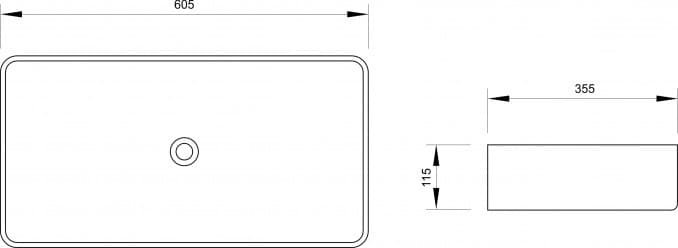 #7011CM Lavabo nadgradni MINOTTI 605x355x115 mat crni 3