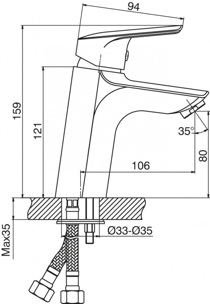 #4112 Baterija za lavabo MINOTTI PRIMA 2