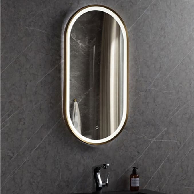 #C-06-105G Ogledalo COPEN 500x900 sa alu ramom 40.6mm LED zlatno 2