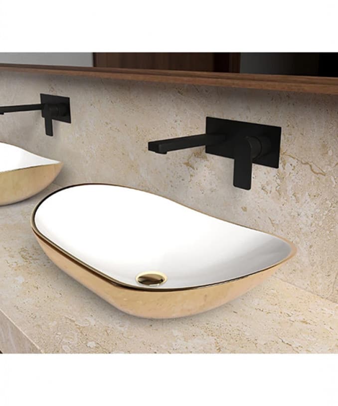 #C-15-200 Lavabo COPEN nadgradni 615x360x155 zlatno bijeli 3