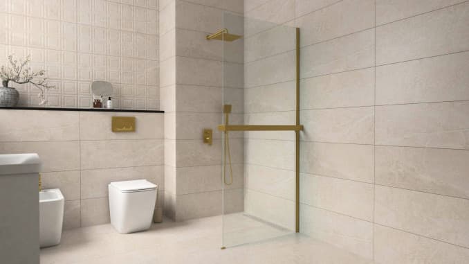 #C-02-WIS90BG Walk-in COPEN MONTE SUPERIORE 900x2000. 8mm staklo. polica i držač brušeno zlato 3