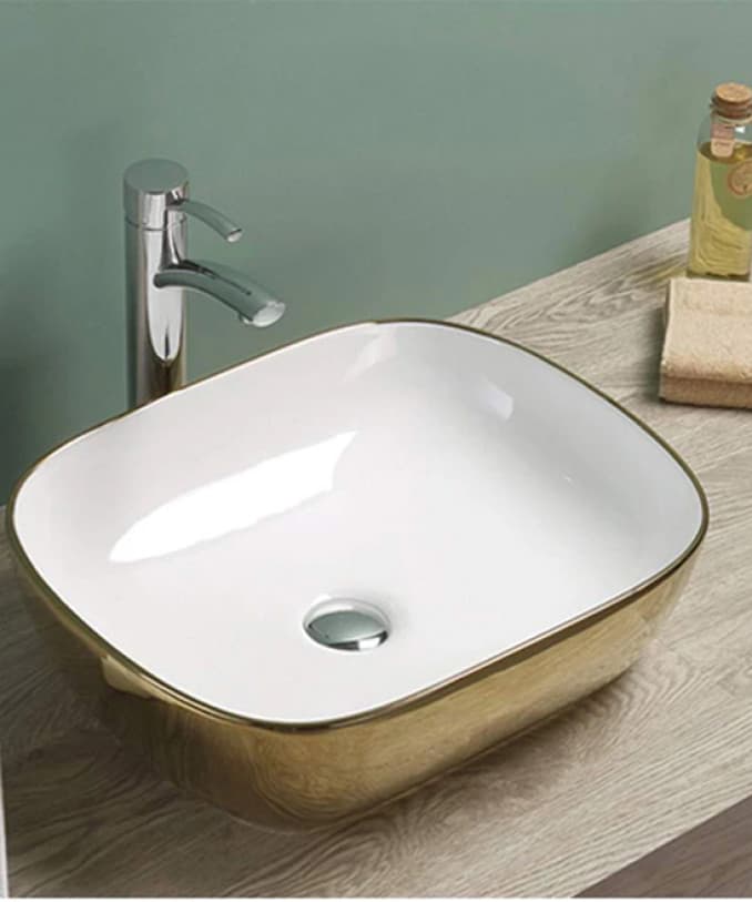 #C-15-201 Lavabo COPEN nadgradni 505x405x140 zlatno bijeli 3