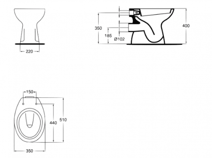 #J510801 Wc šolja IDEAL STANDARD VASO baltik 2