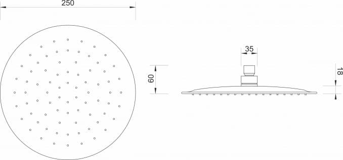 #MRT-725 Ruža tuša MINOTTI Ø250 ABS hrom 2