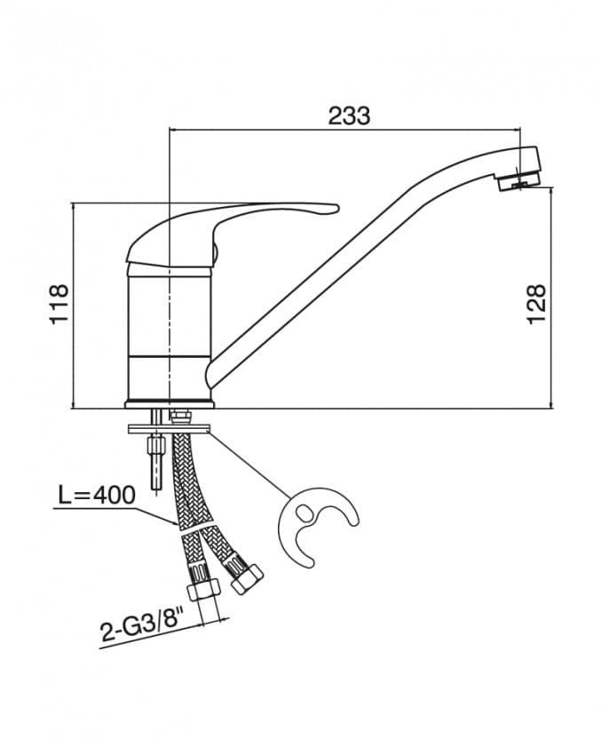 #6884 Baterija za sudoperu MINOTTI STANDARD sa 2 cijevi 2