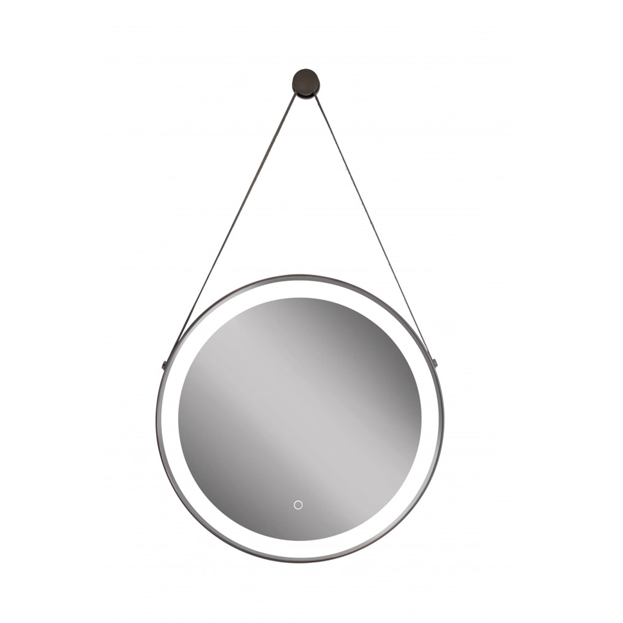 #H-001-60 Ogledalo MINOTTI fi 60 sa LED osvetljenjem i kožnim kaišem