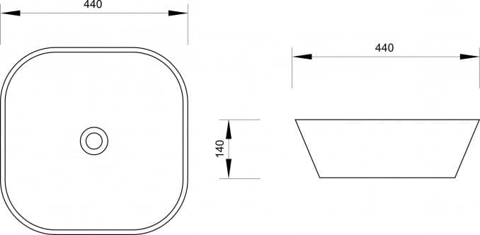 #7017 Lavabo nadgradni MINOTTI 440x440x140 3