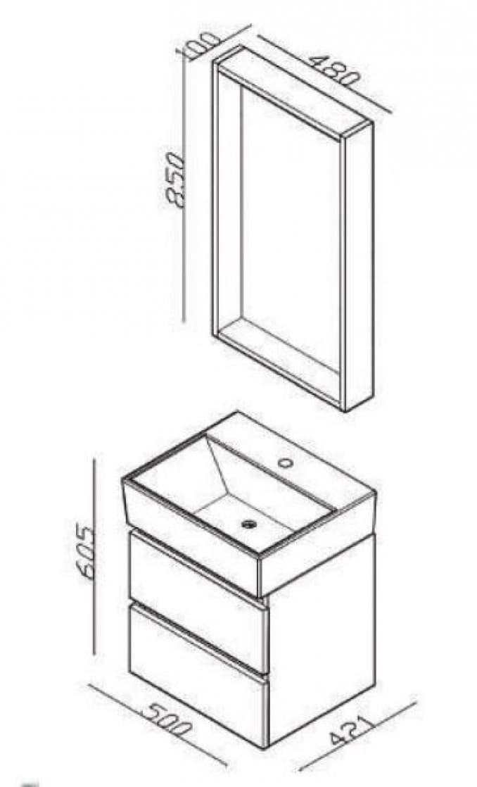 #PLA0500O.LD Ogledalo LINEART PLAZA 500 oak 3