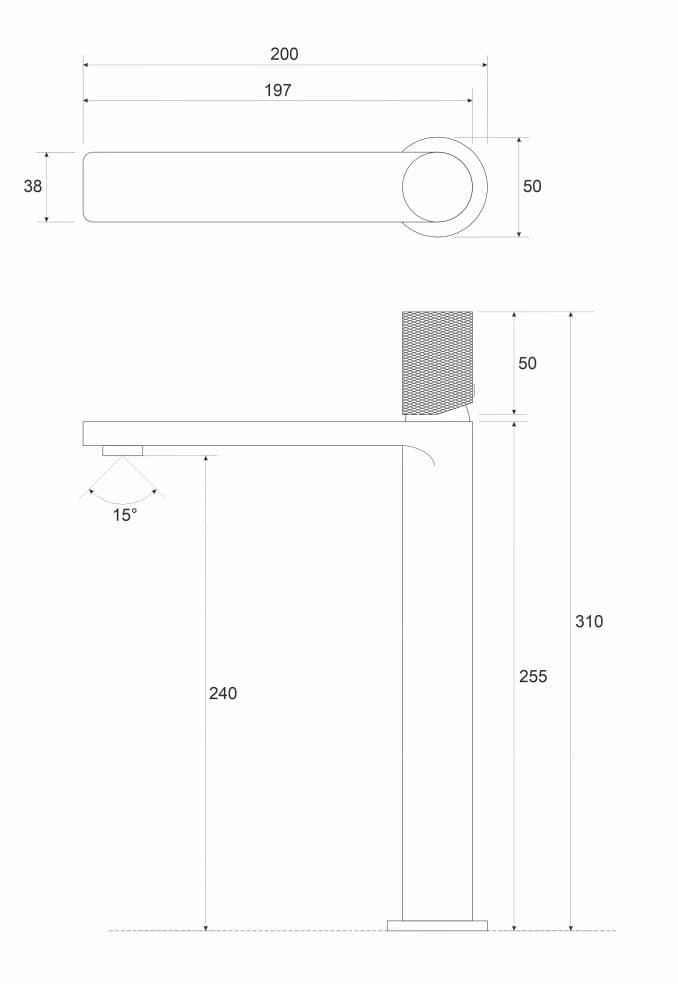#C-01-103MB Baterija za lavabo visoka COPEN NOOK GRIP mat crna 2