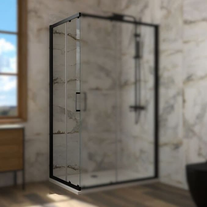 #C-02-B43900 Bočno staklo sa vratima COPEN ATLAS PRO 900x1950 mat crno. staklo 6mm providno 1