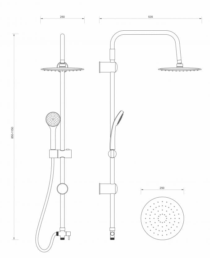 #MUT-075/5583C Baterija za tuš kabinu sa komplet usponskim tušem štelujućim 2