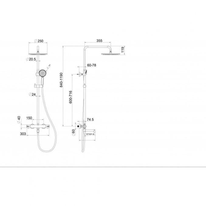 #C-01-503CR Termostatska baterija COPEN CoolTouch sa pomičnom lulom i usponskim tušem hrom 2