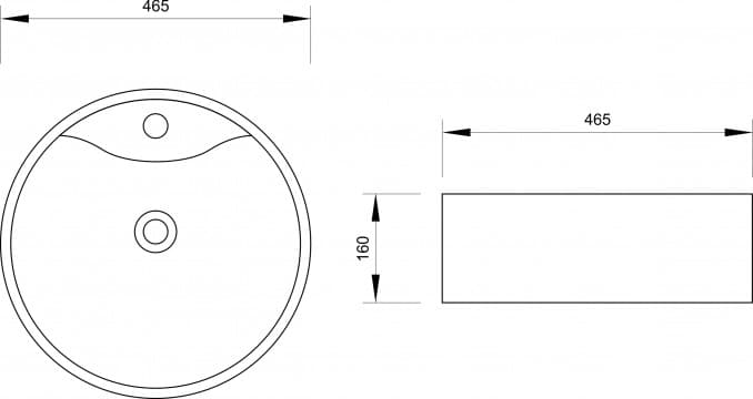 #7018 Lavabo nadgradni MINOTTI fi465x160 sa otvorom za slavinu 3
