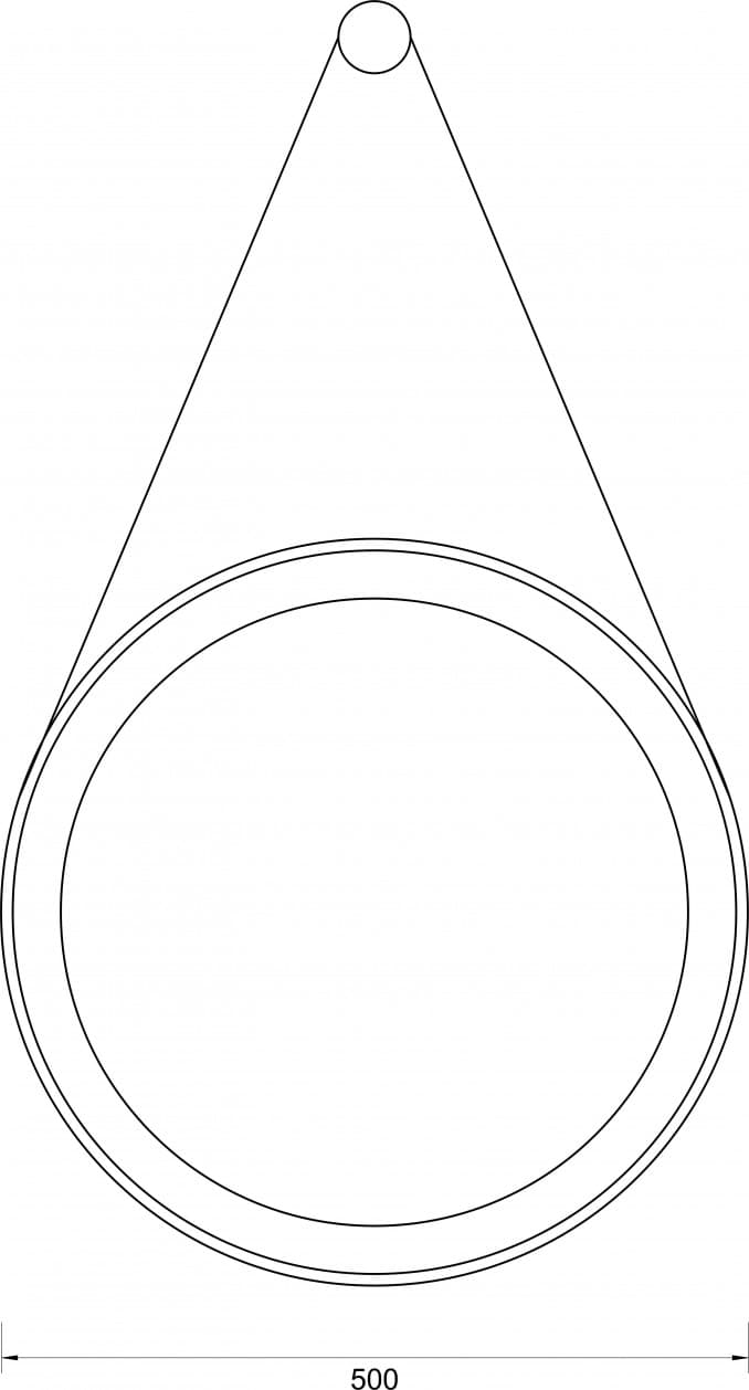 #H-001-50 Ogledalo MINOTTI fi 50 sa LED osvetljenjem i kožnim kaišem 2