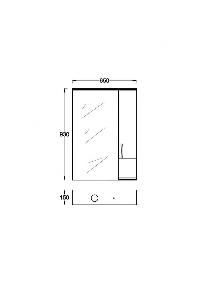 #0518 UNI Toaletno ogledalo ART 65 sa soft close šarkama 2