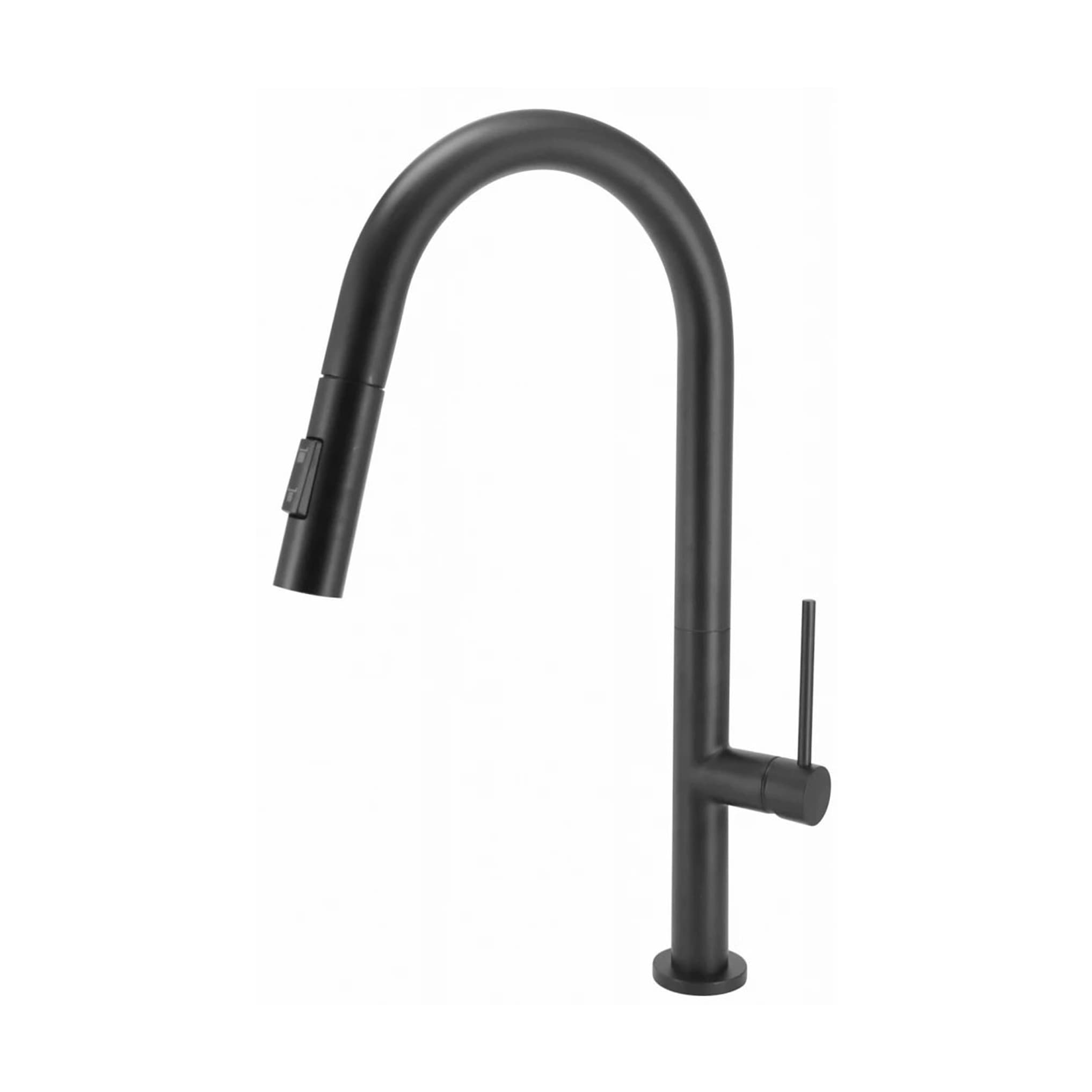 #C-01-201MB Jednoručna baterija za sudoperu COPEN SALT sa izvlačećim tušem 2F mat crna 1