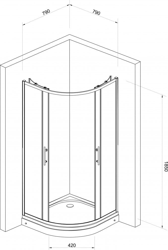 #JA 5280 Tuš kabina polukružna R80cm 2