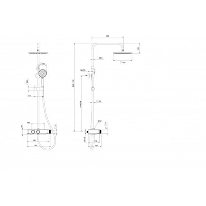 #C-01-504MB Termostatska baterija COPEN CoolTouch P sa usponskim tušem mat crna 2