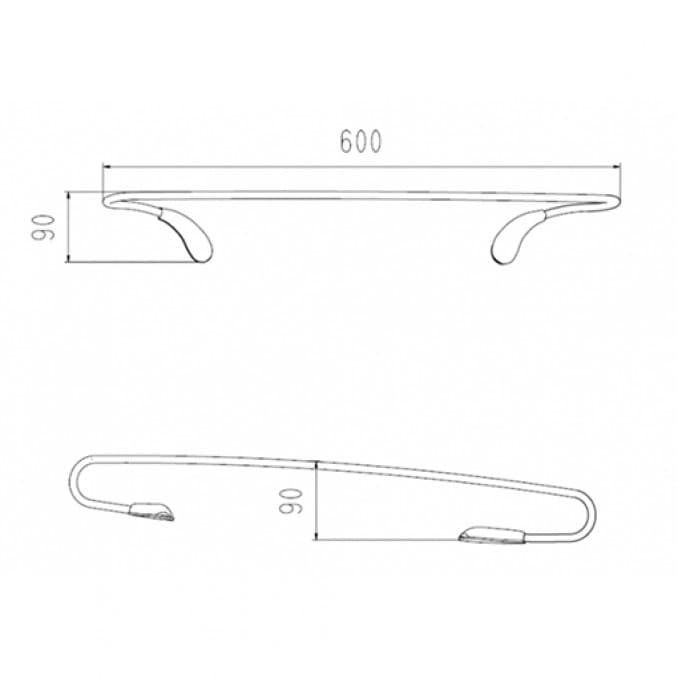 #C-03-504 Držač peškira COPEN DROP 600mm hrom 2