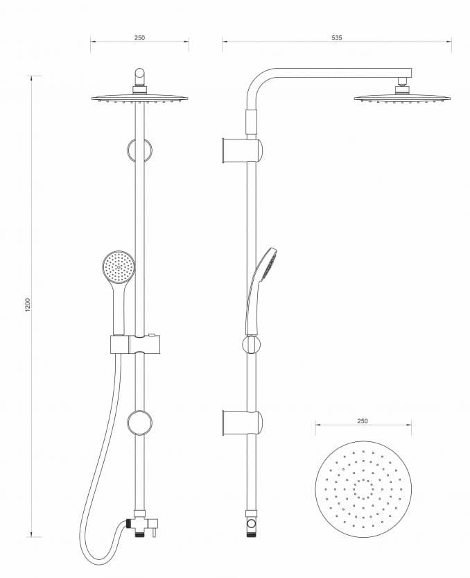 #MUT-065/6883C Baterija za tuš kabinu MINOTTI STANDARD sa komplet usponskim tušem 2