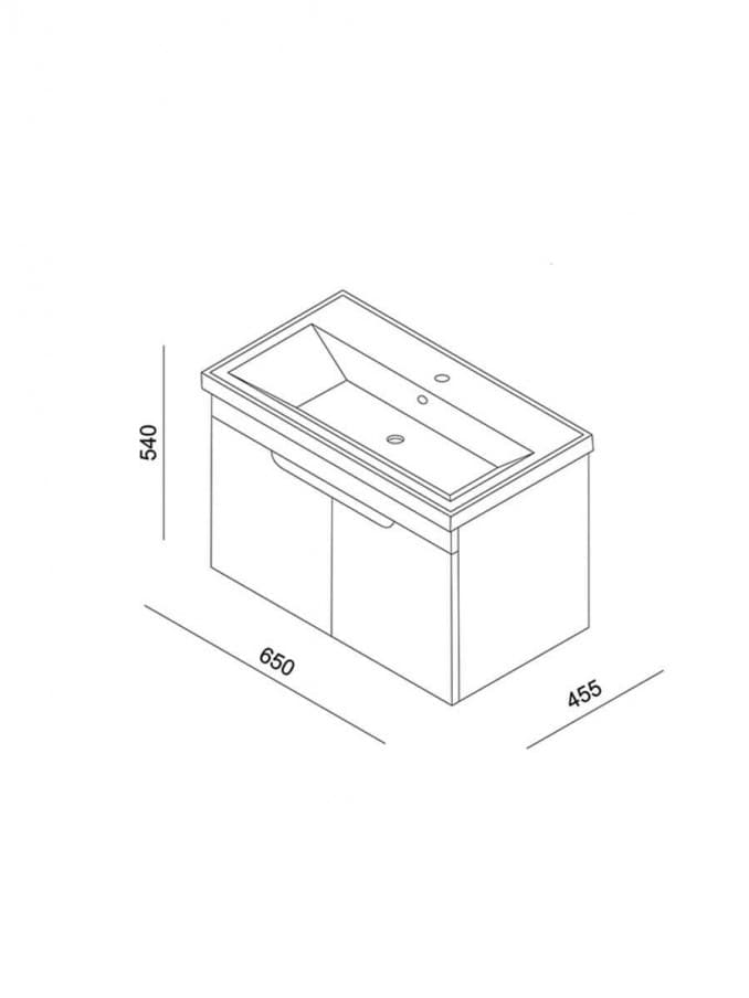 #ENJ0650W.BS Ormarić LINEART ENJOY 650 white sa lavaboom 3