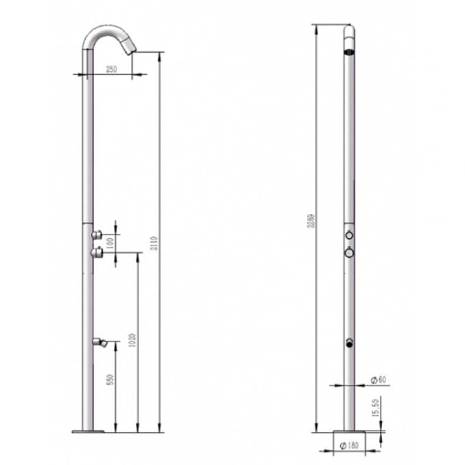 #C-SPA-101CR Stubni tuš COPEN SPA BONDI sa izlivom hrom 2