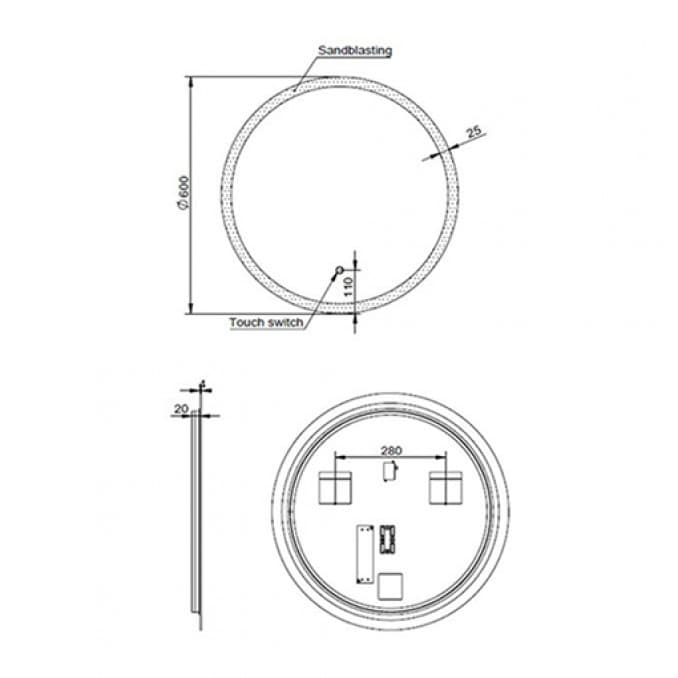 #H-202 Ogledalo MINOTTI fi600 sa LED osvetljenjem 3