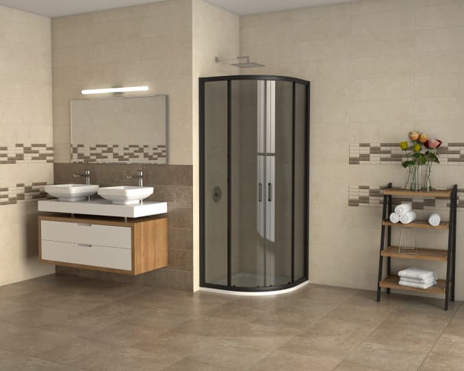 #C-02-B4900 Tuš kabina COPEN ATLAS BLACK R90x195cm staklo 6mm providno 2