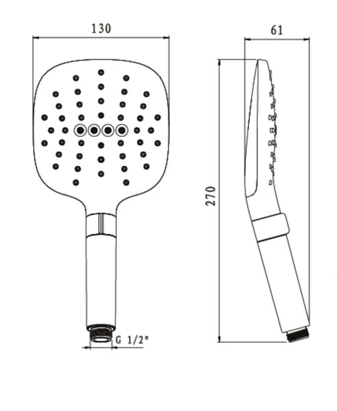 #C-05-5255 Tuš ručica COPEN 3F 140mm 2