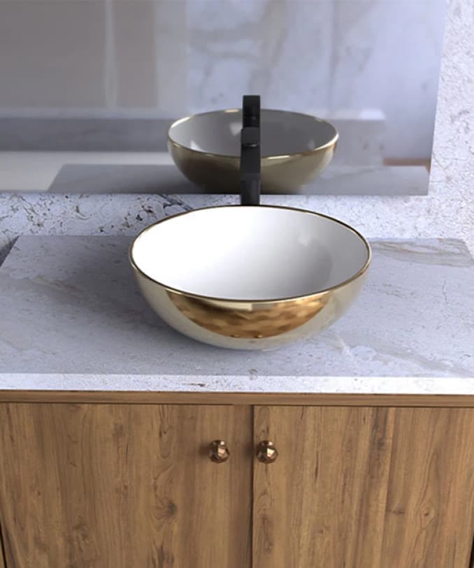 #C-15-202 Lavabo COPEN nadgradni 415x415x155 zlatno bijeli 4