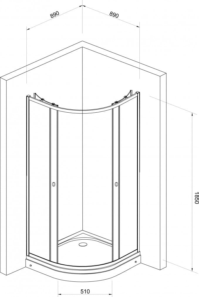 #JL 4290 Tuš kabina polukružna 90x90cm JL 4290 2